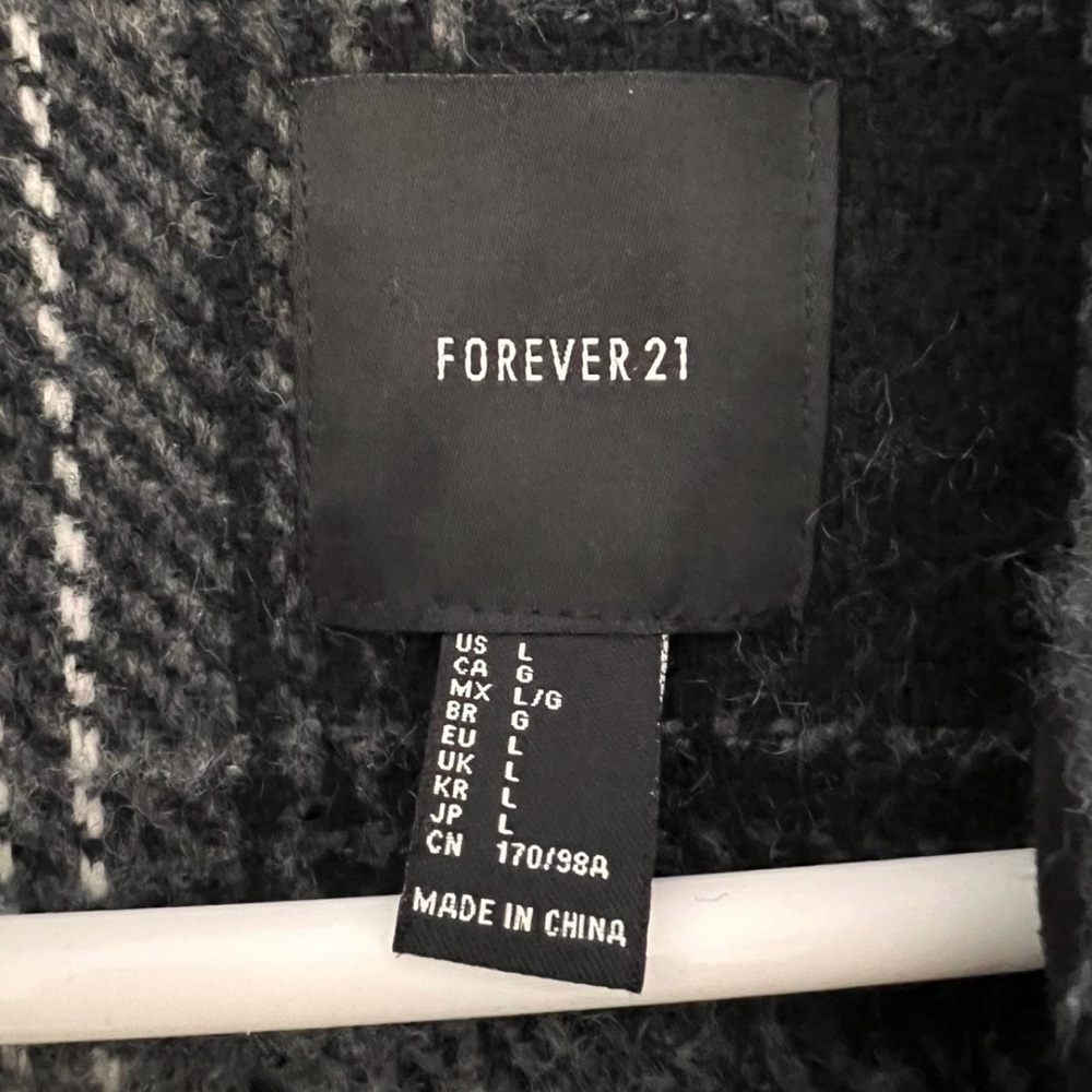 Forever 21 Cozy Wrap Faux Mohair Open Front Long Cardigan Coat Size Large - Picture 3 of 4